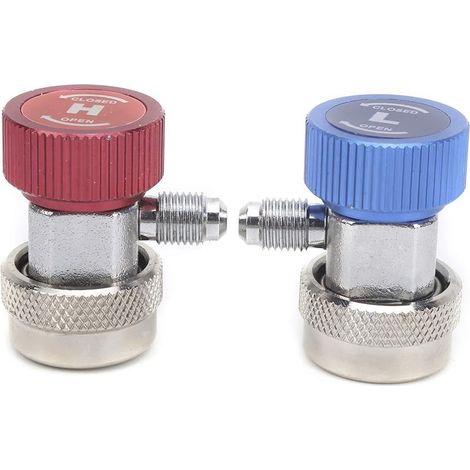Adaptateur en laiton à coupleur rapide AC haut et bas, qualité supérieure, raccord latéral durable pour ensemble de jauge de collecteur AC R134A, accessoire de climatisation de (1/5)