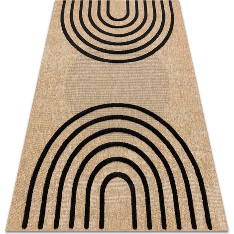 Tapis SPARK 0688 beige / noir - Géométrique, sisal, structurel beige 160x220 cm
