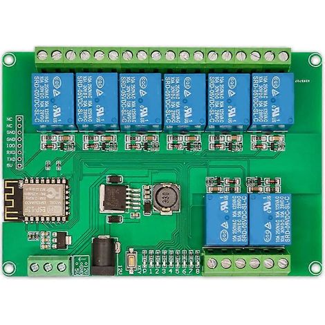 8-Kanal-Relaismodul, DC12-24/5V-Stromversorgung, integriertes ESP-12F-WLAN-Modul für ESP8266 (Sekundärentwicklung) (1/5)