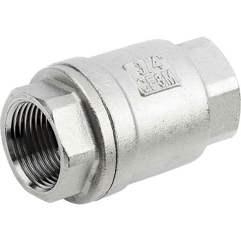 Clapet anti-retour à ressort en ligne fileté femelle 3/4" 2025, vanne verticale en acier inoxydable WOG 1000 (1/5)