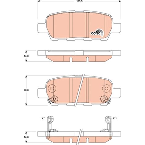 BREMSBELÄGE HINTEN GDB3507 TRW (1/5)