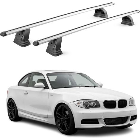 OMAC Aluminium Dachträger Querträger für Bmw 1er coupè E82 2007-2013 – TÜV / DIN 75302:2019 – Abschließbar – T-Nut – Max. 75 kg – 2 Stangen – Silber (1/5)