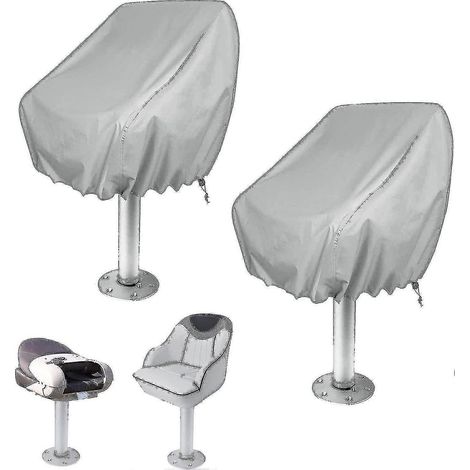 Lot de 2 housses de siège de bateau, imperméables, pour ponton, banquette de capitaine, Oxf (1/5)