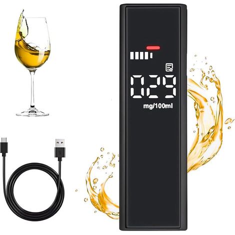 Electronic breathalyzer – Professional digital breathalyzer with USB battery, rechargeable and portable, LCD display, breathalyzer for home use (1/5)