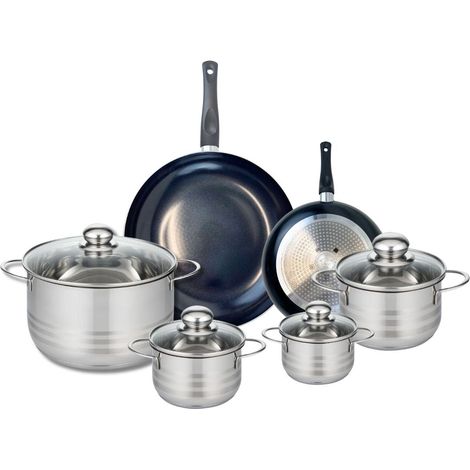 Ensemble de 2 Poêles de cuisson 20 et 28 cm et 4 faitouts 12, 14, 16 et 24 cm Elo Prima Brillant (1/5)