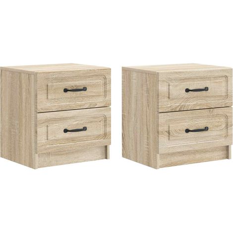 Maison Exclusive - Nachttisch 2 stk. Sonoma-Eiche 43 x 34,5 x 44, (1/5)