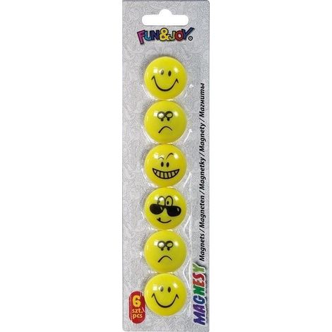 Magneti per lavagna bianca TITANUM 29mm (6 pezzi) - facce sorridenti