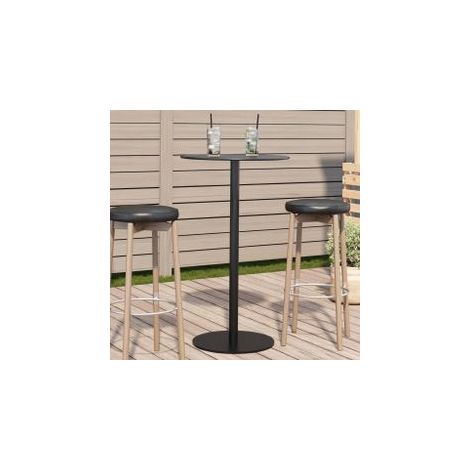 Table de jardin ronde noir Ø60x105 acier (1/4)