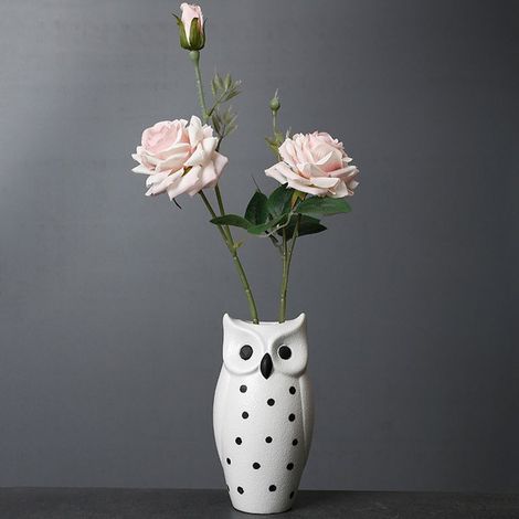 Bouquet de fleurs séchées étoilées avec vase en céramique blanche brillante, décoration chic pour salon, salle à manger, table, art floral créatif, lot complet (1/5)