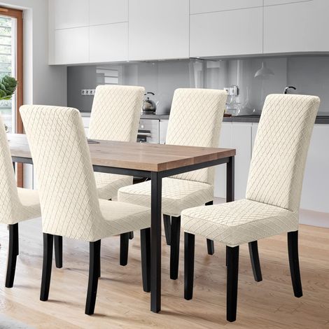 Chair Cover 4 Pieces Dining Chair Slipcovers Stretch Chair Cover Universal Washable Removable Slipcover for Dining Room Office Hotel Wedding (1/5)