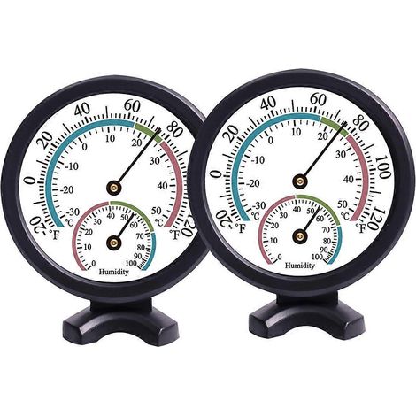 Stück Mini-Thermometer-Hygrometer für die Wandmontage im Innenbereich, Schwarz