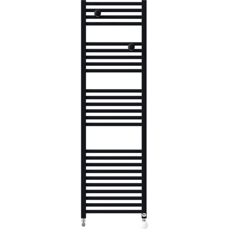 Sèche-serviettes eau chaude Riva 4 étroit 500W avec collecteurs noir - THERMOR - 471616 (1/2)