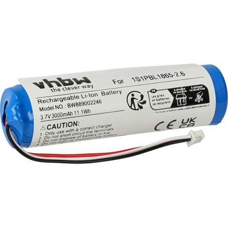 vhbw Battery Replacement for Philips 1S1PBL1865-2.6 for Baby Monitor, Babyphone (3000 mAh, 3.7 V, Li-Ion)