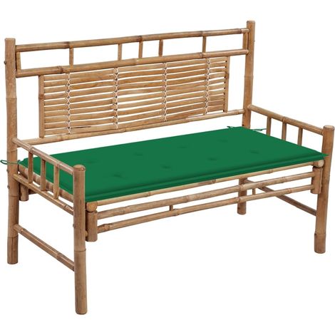 Banc de jardin avec coussin,Moderne Banc terrasse d'extérieur 120 cm Bambou -FV65665 (1/5)