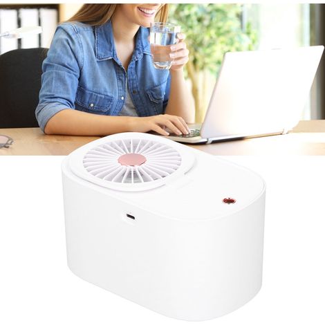 Ventilateur électrique pliable à 90° 2 en 1 avec humidificateur intégré, blanc, idéal pour la maison et le bureau. (1/5)