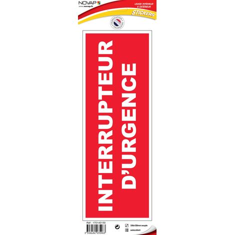 Panneau Interrupteur urgence - Vinyle adhésif 330x120mm - 4035963