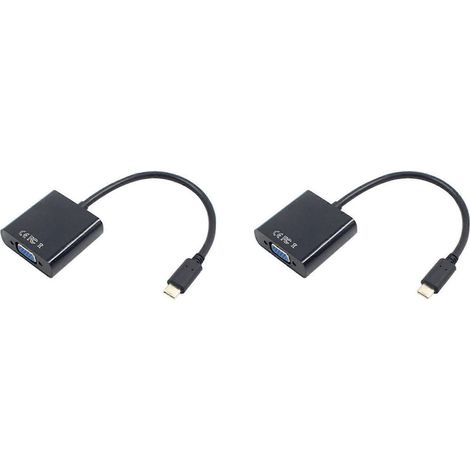 Lot de 2 USB-C USB3.1 Type C pour adaptateur câble VGA Male pour VGA Female Video Transfer Convertisseur 1080P pour Macbook 12 pouce (1/5)