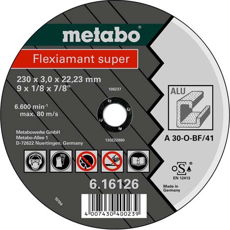 Metabo Accessori - Disco da taglio per alluminio 230x22,23 mm 616126000