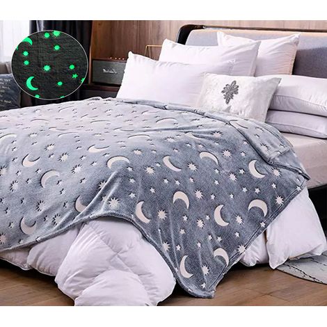 Coperta luminosa plaid fluorescente pile morbido lunare spaziale 156x130cm (1/5)
