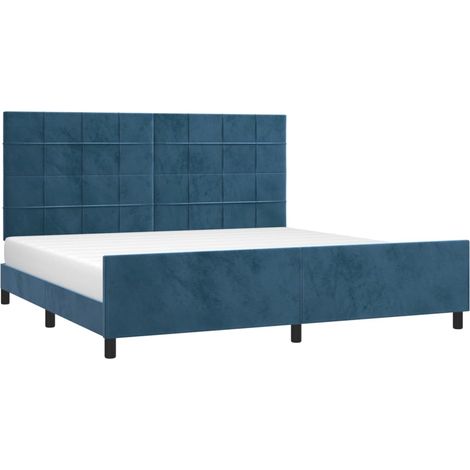Giroletto senza Materasso Blu Scuro 200x200 cm in Velluto vidaXL (1/5)