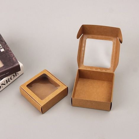 Scatole portagioie in carta con finestra trasparente, ideali per matrimoni e San Valentino, 8,5 x 6 x 3 cm, 30 pezzi, nere. (1/5)