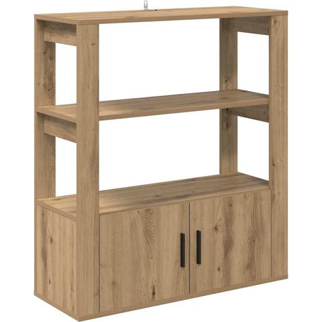 Buffet,Bahut,Meuble de Rangement chêne artisanal 30 x 80 x 90 cm Bois d'ingénierie CFW82972 (1/5)