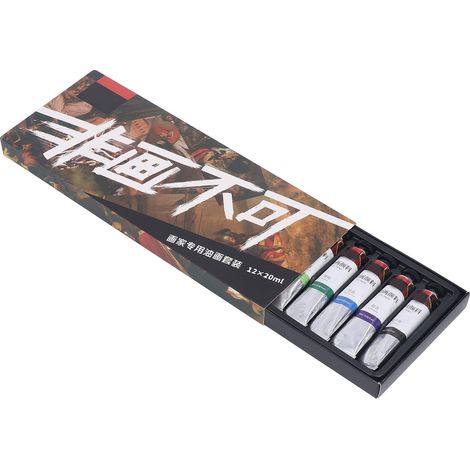 12 pièces de peinture à l'huile aux couleurs vives et durables, non toxique et sûre, pigment largement utilisé pour peinture murale et paysage (1/5)