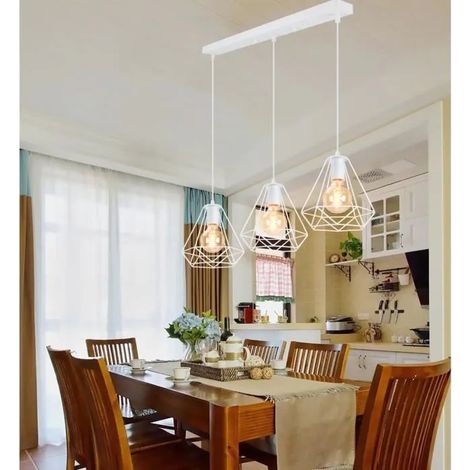 Yowei Lustre Retro en Cage E27 Lampe Suspension Vintage Industriel Plafonnier Câble Réglable Designe Edison,2020cm (1/4)