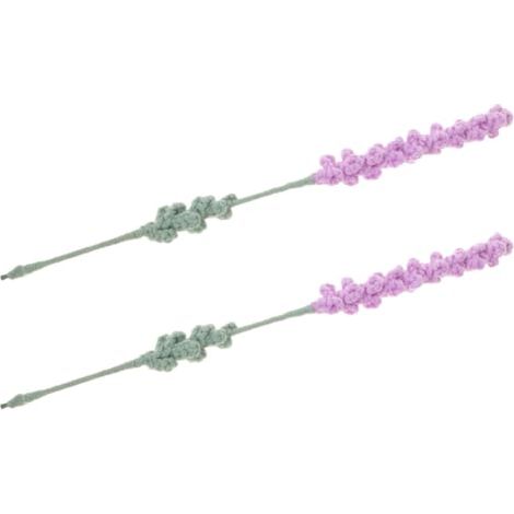 Pièces Bouquet de Fleurs Artificielles en Fil Crocheté, Lavande Réaliste pour Centres de Table et Décoration Intérieure, Aspect Naturel et Entretien Facile (1/5)