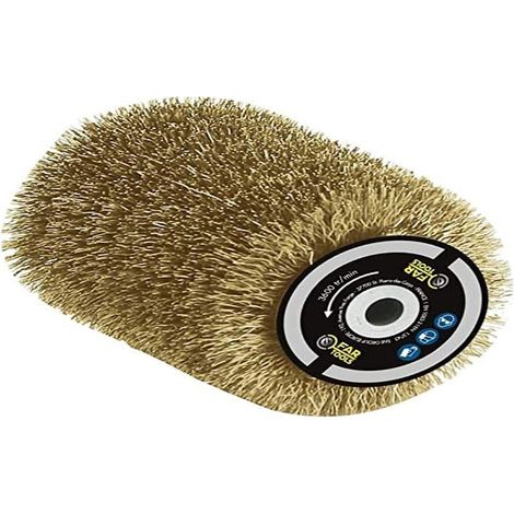 Brosse fil laitonne 0,3mm O80mm - L 100mm pour decaper/degriser
