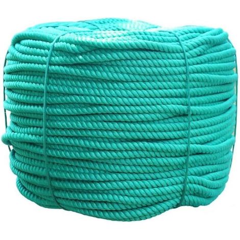 Corde en nylon - 14 mm (30 m) - Pour la voile, le camping, le tir à la corde, la suspension, etc. - Vert (1/5)