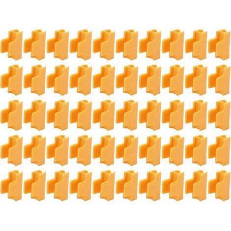 50Pcs Serre Pinces, Plastique Orange Film Boucle Clip pour 11mm Plant Stakes Serre Film Row Cover Filet Tunnel Hoop Clips (1/5)
