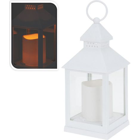 Lumière avec bougie led 10.5x10.5x23cm blanc (1/3)