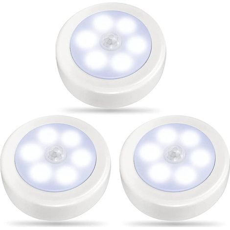 QAZQA Veilleuses LED Lampes LED à Détecteur de Mouvement pour Intérieur, éclairage de Placard, Veilleuse à Piles, Lampe Murale Sans fil pour Escalier, Couloir, Garage, Entrée (Blanc Froid) (1/5)