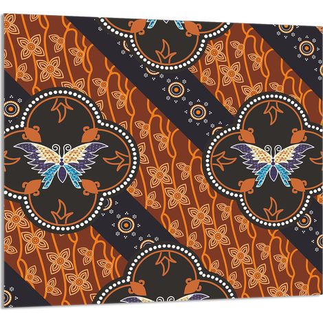 GLASPLATTE FÜR KÜCHE 65x60 Schmetterling