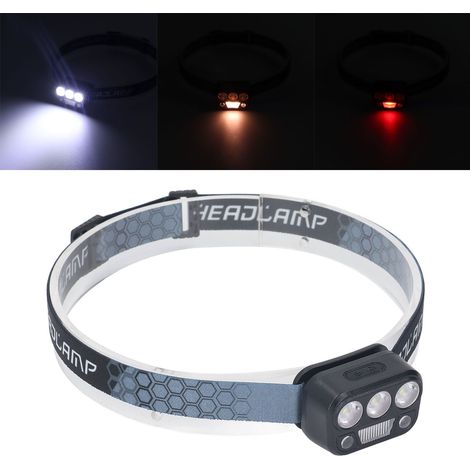 Lampe frontale à angle réglable ultra lumineuse rechargeable et résistante à l'eau avec 5 modes d'éclairage pour la randonnée et la pêche en extérieur,DUBUNS (1/5)