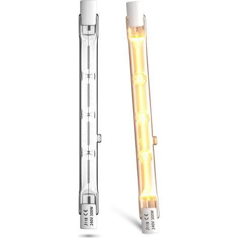 Dimmable Ampoule Halogène Chaud 2800K r7s linéaire projecteur crayon 5900lm AC220-240V pour l’éclairage de maisontravail 240v 2pcs Blanc (1/5)