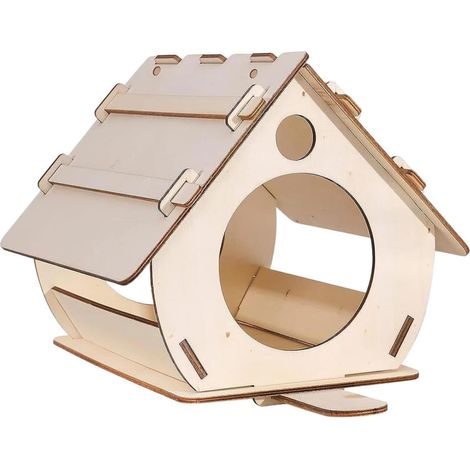 Vogelhaus-Bausatz aus Holz zum Selbstaufbau – Vogelfutterhaus, Gartendekoration und Geschenkidee für draußen