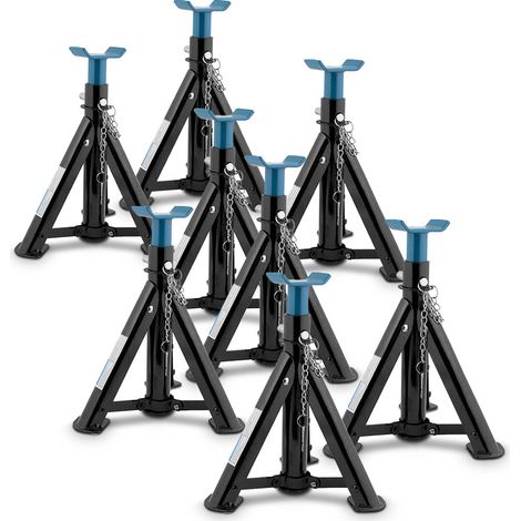 Bituxx 8x Unterstellbock klappbar verstellbar Auto PKW Wagenheber Abstellböcke 2000kg Schwarz / Blau