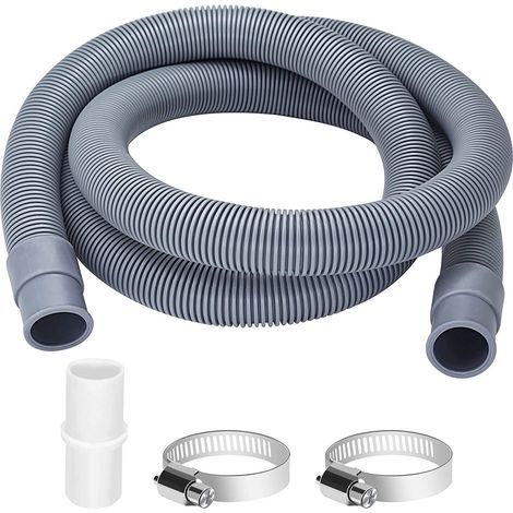 Rallonge de tuyau de vidange pour machine à laver, tuyau de vidange universel 3 m, kit d'extension de lave-vaisselle avec raccord de tuyau et colliers de serrage (1/5)