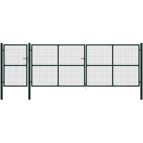 Portail de jardin Acier 500 x 150 cm Vert (1/5)