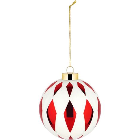Alessi Weihnachtskugel Delight Dekor 7 aus mundgeblasenem Glas, Ø 9 cm