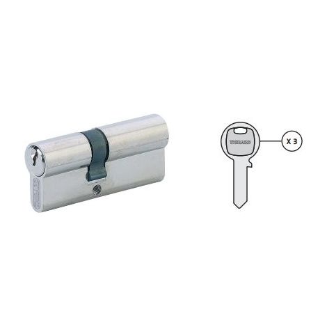 Cilindro doppia entrata SA UNIKEY 45x50 mm, nichelato, stessa chiave, 3 chiavi – THIRARD