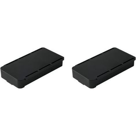2× Organiseur discret sous bureau – Boîte de rangement adhésive pour fournitures de bureau, cosmétiques et petits objets – Noir (1/5)