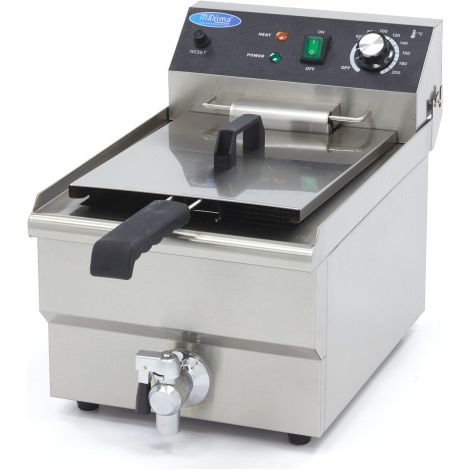 Friteuse - 13L - 1 Panier - avec Robinet de Vidange - Maxima (1/5)