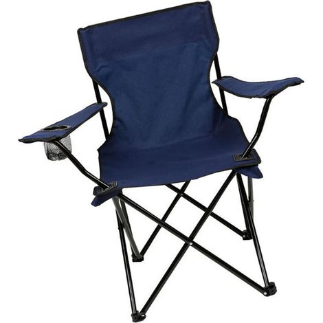 Chaise pliante portable, légère, mobile, robuste et confortable pour le camping, la pêche, le barbecue et la randonnée (noire) (1/5)