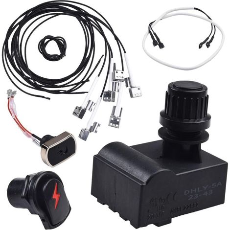Kit de module d'allumage électronique compatible avec grilles Charbroil, 2, 3, 4 sorties de rechange pour boutons 9446392 8678636P06, compatible avec signature commerciale (4 têtes) (1/5)