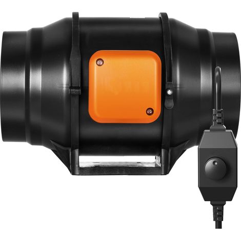Ventilateur de gaine 152,4 mm, 323,7 CFM avec contrôleur de vitesse, moteur AC silencieux pour extraction et ventilation. Idéal pour culture en intérieur et hydroponie. (1/5)