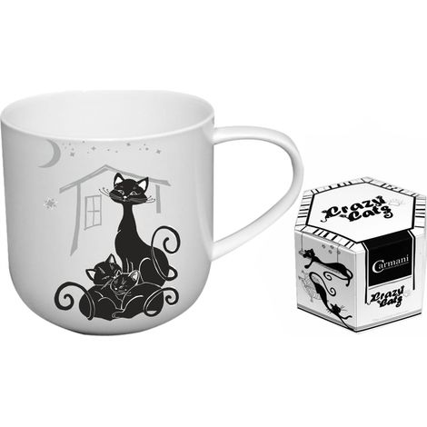 Taza Carmani, gatos locos - gatos/familia de gatos en blanco y negro