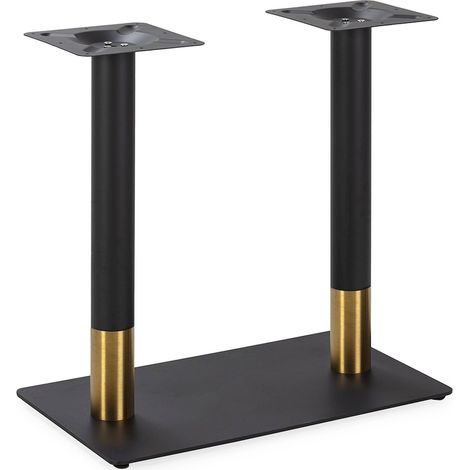 Pied de table métal doré noir finition brossée design élégant - noir et doré brossé (1/5)